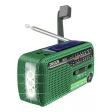 Radio Emergencia Con Linterna Led Degen Fm Am Radios Solares