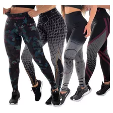 Kit 4 Leggings Mescla Sublimada Não Tem Transparencia Top