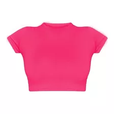 Blusa Feminina Top Cropped Camiseta Manga Curta Básica