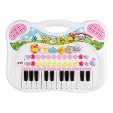 Piano Teclado Musical Fazendinha Som De Animal Rosa Braskit