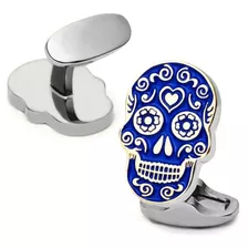 Mancuernillas Calavera Gemelos De Lujo De Acero Formal