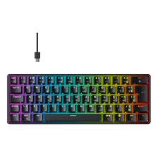 Teclado Hyrax Teclado Mecanico Gamer Hyrax Thunder Hck61b Rgb Abnt 2 Vermelho Português Brasil Cor Preto Com Luz Rgb