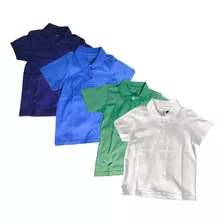 Kit 4 Camisa Gola Polo Infantil Masculino 100% Algodão