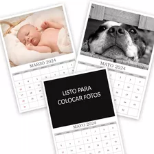 Imprimible Calendario Almanaque Mensual Editable 2024