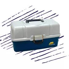 6133-06 Caja De Pesca Con 3 Bandejas, Color Blanco Plano