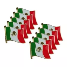 10 Pin Mexico Insignia Bandera Mexicana Fiesta Patria Escudo