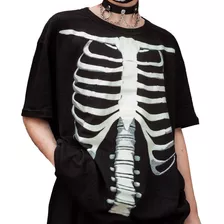 Remera Estampada - Calavera - Esqueleto Fluor - Full Dark