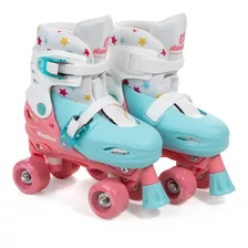 Patins Infantil Ajustável Azul E Branco 30 Ao 33 - Fenix