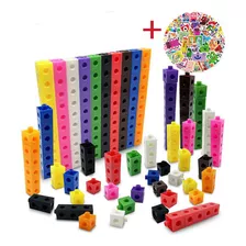 Cubos Mathlink, Blocos Numéricos, 100 Unidades E Adesivos