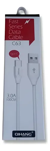 Cable Usb A Usb-c 3.0a Qihang C63 1m Carga Rápida Compatible Blanco