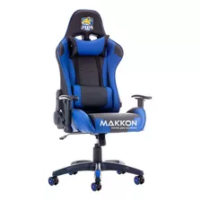 Cadeira Gamer Preta E Azul Mk-8062pa - Makkon