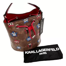 Karl Lagerfeld Paris Bag Crossbody Stars Brown Red