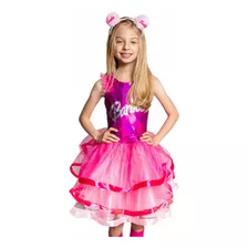 Fantasia Roupa Luxo Barbie Festa Holografico T2-10 Tiara