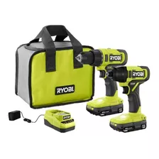 Ryobi Pcl1200k2 Kit Taladro 1/2 Y Atornillador 1/4 18v 2 Bat