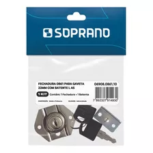 Fechadura Para Gaveta 22mm + Batente 0861 1 Peça - Soprano