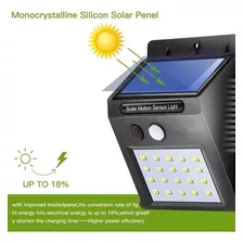 Aplique Reflector Led Panel Solar Sensor Movimiento 20 Leds Color De La Carcasa Negro Color De La Luz Fria/dia