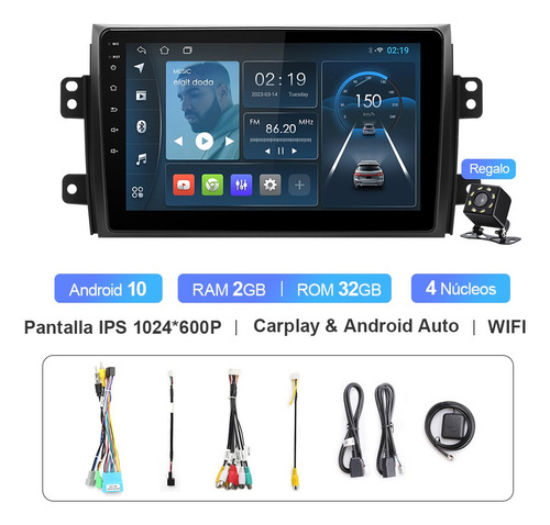 Radio 2+32g Carplay Para Suzuki Sx4 2006-2013 Gps Wifi Bt Fm Foto 2