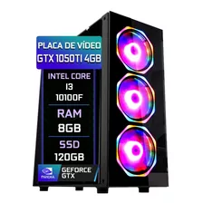 Pc Gamer Fácil Intel I3 10100f 8gb Gtx 1050ti 4gb Ssd 120gb