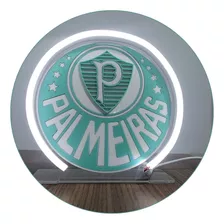 Luminária De Mesa Led Neon Usb Futebol Palmeiras Acrílico 