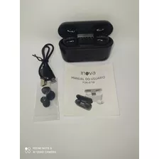 Fone Bluetooth Fone De Ouvido Sem Fio Estéreo V5.0 Inova Cor Preto
