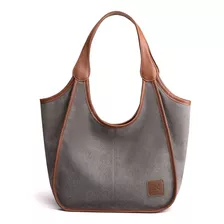 Bolsa Mujer Grande Con Diseño De Costura Moda Minimalista