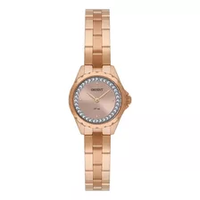 Relógio Orient Feminino Pequeno Com Strass Frss0121 Rosé