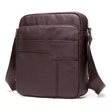 Bolso De Cuero Genuino Café Tipo Crossbody