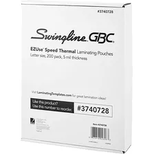 Gbc - Hojas De Laminación Térmica, Tamaño De Carta, Bolsa De