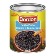 Feijão Preto Bordon Pronto Para Servir Temperado Lata 300g
