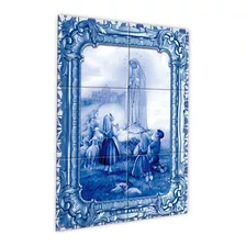 Quadro Imagem Nossa Senhora De Fátima Grande Azulejo Portug.