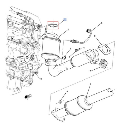 Junta Tubo Escape Oldsmobile Alero  3.4l V6 2004 Foto 3