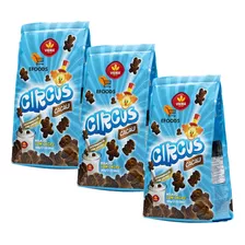 Kit 3 Unidades Biscoito Vieira Circus Sabor Cacau 300g