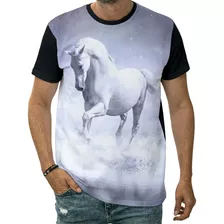 Camiseta Cavalos Selvagens Blusa Camisa Estampada Full Print