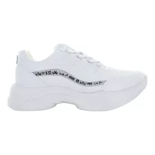 Clasben Tenis Escolar Agujeta Simipiel Blanco Mujer 82300