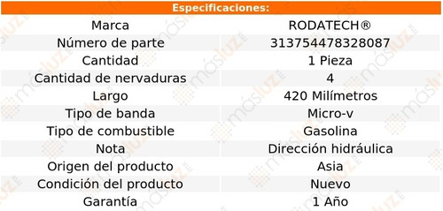 (1) Banda Accesorios Micro-v Toyota Tundra 3.4l V6 00/04 Foto 2