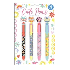 Set De Plumas Kawaii Gatitos | Ek Pen Set 4/pkg Kitty Sun