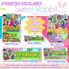 Kit Imprimible Etiquetasescolaresedit Jovenestitanes +tablas