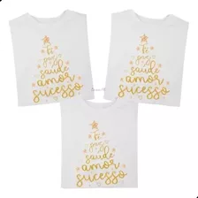 Conjunto Ano Novo E Natal Camisetas Personalizadas Frases 