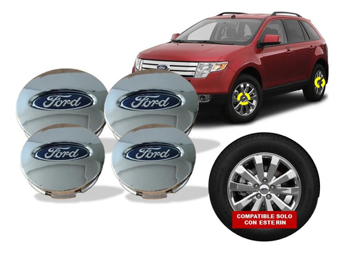 Kit De Centros De Rin Ford Edge 2007-2015 Cromados Foto 2