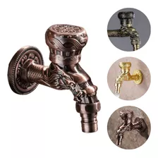 Torneira Retro Vintage Lavanderia Jardim Bronze Dragão Rusti