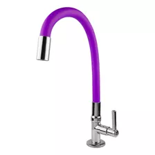 Torneira Color Luxo Cano De Silicone Flexível Bancada C-66