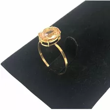Anel Em Ouro 18k Galeria Oval 1cm Com Pedra Cor Morganita