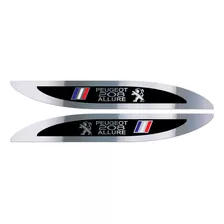 Par Emblemas Badge Em Metal Lateral Para Peugeot 208 Allure