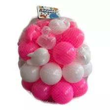 Bf Toys Malla 50 Pzs Pelota De Alberca Y Figuras Tonos Rosa