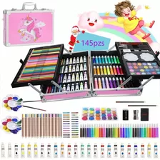 Kit De Lápices De Dibujo Marcadores Plumones Punta 145 Pcs