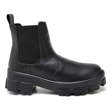  Bota Coturno Feminina Tratorada Preta Estilo Moda Conforto 