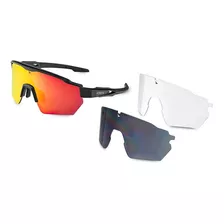 Óculos Atrio Sprinter Lite Kit 3 Lentes Black Red - Bi235 Cor Da Armação Preto Cor Da Lente Laranja-claro