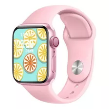 Relógio Smartwatch W38 Pro Masculino E Feminino Caixa Rosa Pulseira Rosa Bisel Rosa