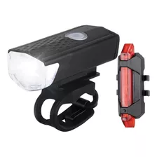 Kit Farol Bike Frontal + Pisca Traseiro Led Usb Recarregável