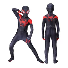 Niños Spiderman Mono Cosplay Miles Morales Medias Disfraz